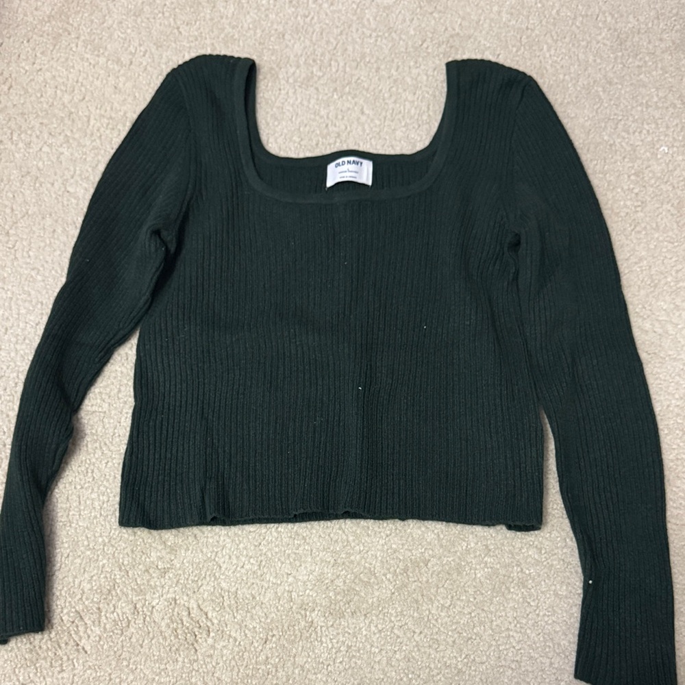 OLD NAVY Forest Green Ribbed Sweater